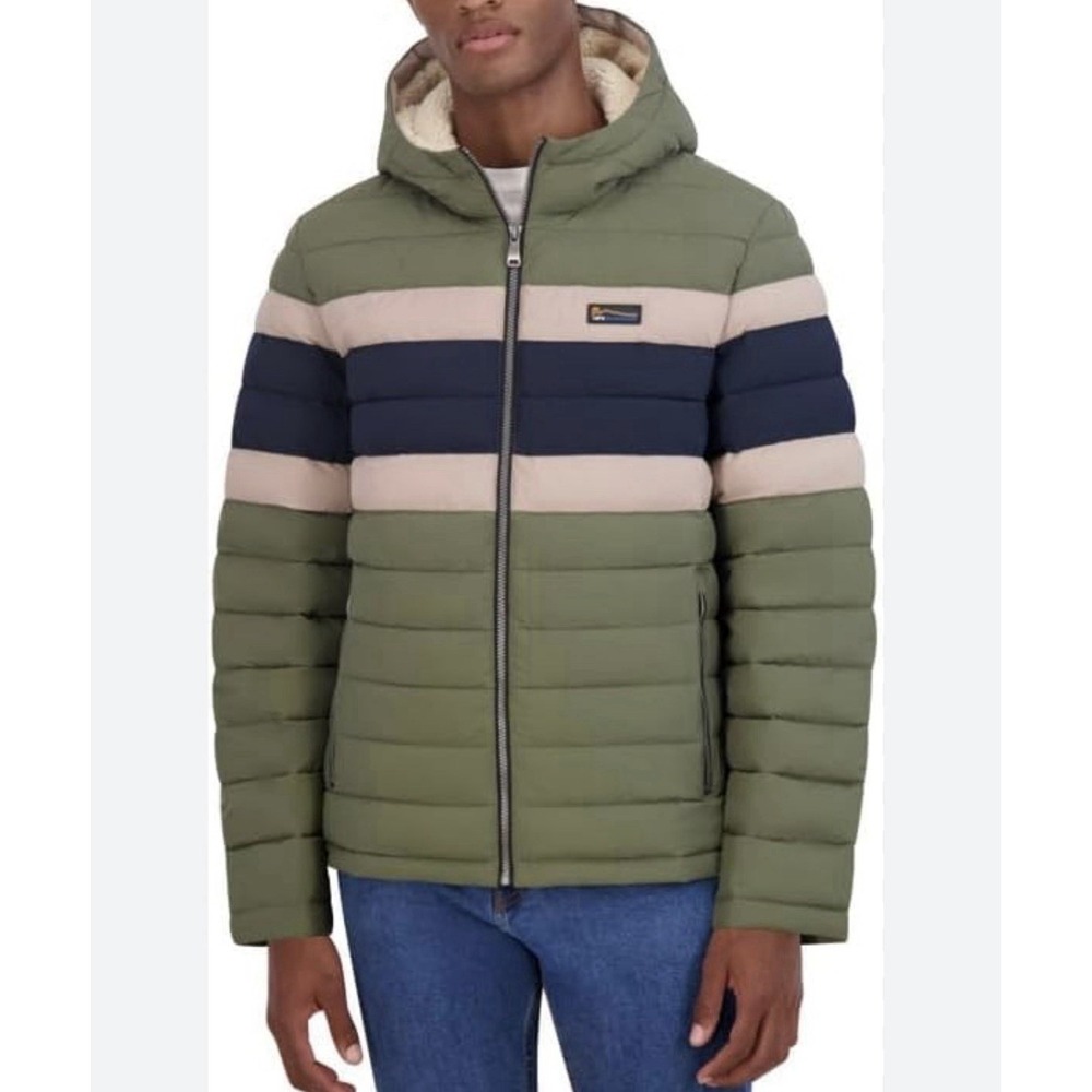 HFX Outdoors men's color block puffer jacket Large